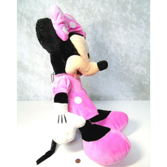 Disney Minnie Mouse Plush Jumbo 24" Doll Pink Velour Dress Bow Dress Shoes Soft - Picture 4 of 7